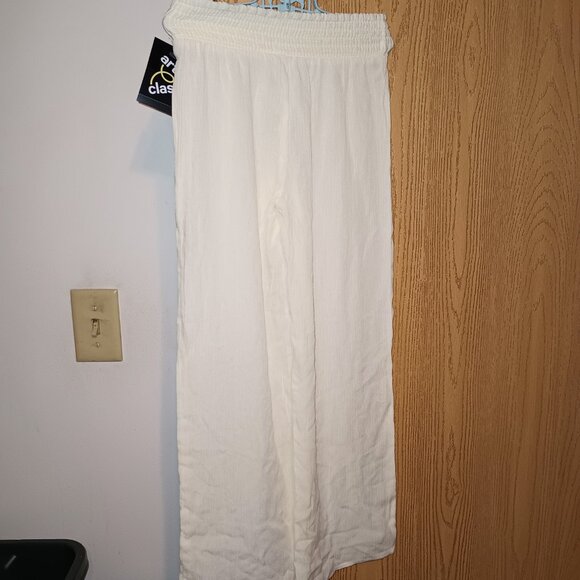 NEW Girls' Solid Cover Up Pants - art class™ Cream Small 6/7 - Picture 5 of 6